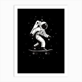 Astronaut Skateboarding Art Print