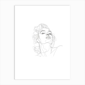 Marilyn Monroe Minimalist One Line Illustration Art Print