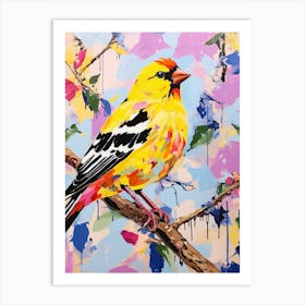 Colourful Bird Painting American Goldfinch 2 Art Print