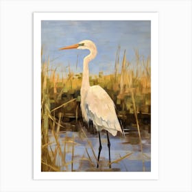 Bird Painting Egret 2 Art Print
