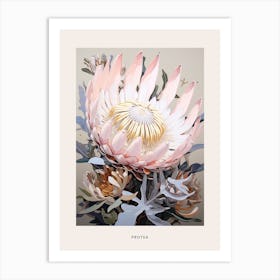 Flower Illustration Protea 6 Poster Art Print