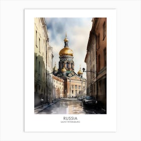 Saint Petersburg, Russia 3 Watercolor Travel Poster Art Print