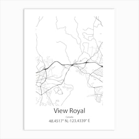 View Royal,Canada Minimalist Map Art Print