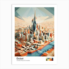 Dubai, United Arab Emirates, Geometric Illustration 2 Poster Art Print