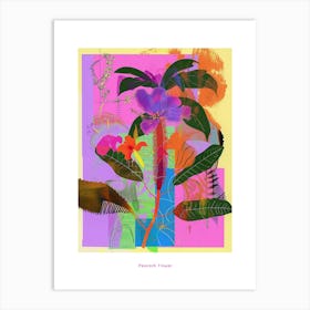 Peacock Flower (Caesalpinia) 2 Neon Flower Collage Poster Art Print