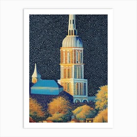 Providence, City Us  Pointillism Art Print