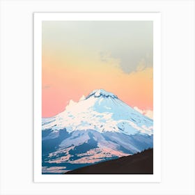 Cotopaxi Ecuador Color Line Drawing (1) Art Print