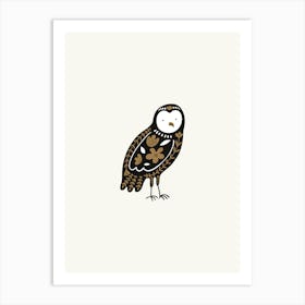 Owl Folk Scandi Folk Art Print