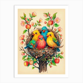 Birds In The Nest Art Print