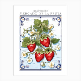 Mercado De La Fruta Strawberries Illustration 2 Poster Art Print