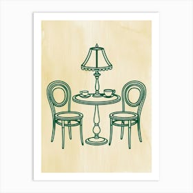 Table And Chairs Vector Art Print