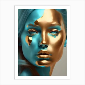 Gold And Blue Art Print