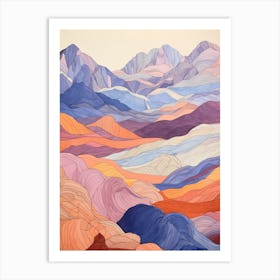 Mount Quincy Adams United States 3 Colourful Mountain Illustration Art Print