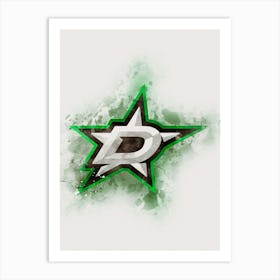 Dallas Stars Watercolor Art Print