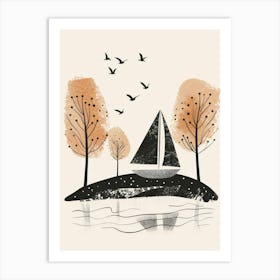 Sailboat On The Lake 6 Art Print