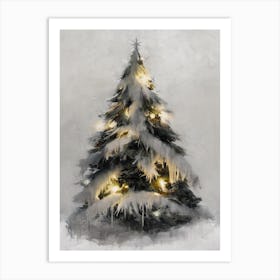 Christmas Tree Under Snow Art Print