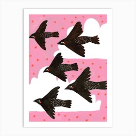 Crows In Flight Art Print