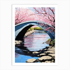 Cherry Blossom Bridge 2 Art Print