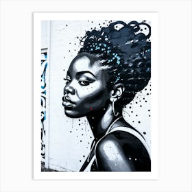 Graffiti Mural Of Beautiful Black Woman 22 Art Print