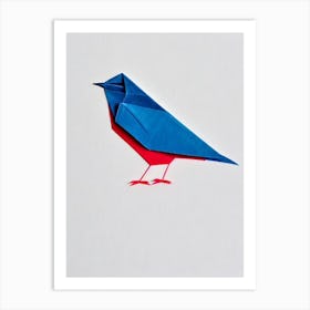 Bluebird Origami Bird Art Print