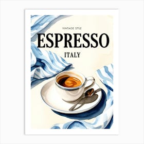 Vintage Style Espresso Italy Art Print