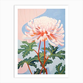 Chrysanthemum 6 Hilma Af Klint Inspired Pastel Flower Painting Art Print