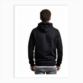 Back View Of Man In Black Hoodie 1 Art Print