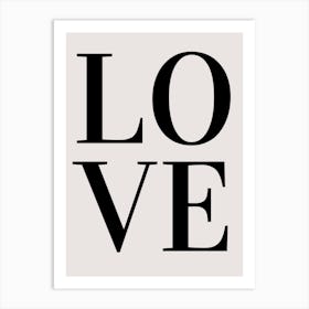 Black & White Typography Love Art Print