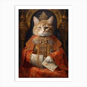 Royal Cat On Throne 2 Art Print