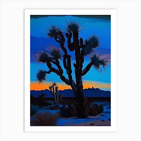 Joshua Tree At Dusk In Desert Nat Viga Style  (3) Art Print