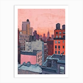 New York Rooftops Morning Skyline 3 Art Print