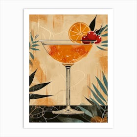 Art Deco Cocktail In Martini Glass 2 Art Print