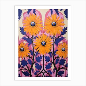 Flower Motif Painting Aster 1 Art Print