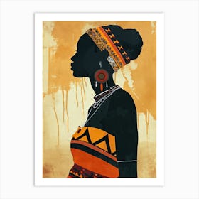 African Woman Boho Canvas Art Print