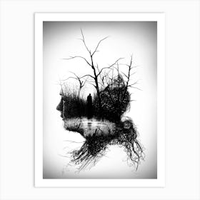 Melancholic Woman Art Print