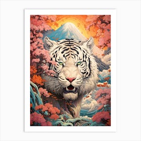 White Tiger Art Print