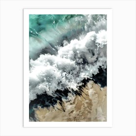 Wave Crashing On The Beach Art Print