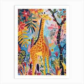 Giraffe In The Nature Illustration 2 Art Print