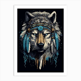 Indian Wolf Native American 1 Art Print