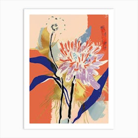 Colourful Flower Illustration Asters 4 Art Print