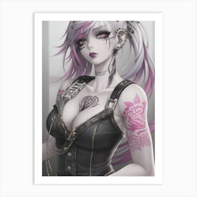 Pretty Punk Girl - Hall-O-Gram Creations 35 Art Print