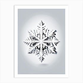 Crystal, Snowflakes, Retro Minimal 4 Art Print