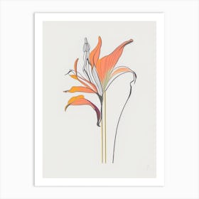 Lilium Floral Minimal Line Drawing 3 Flower Art Print