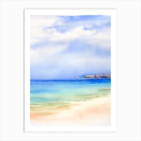 Cala Mesquida Beach, Mallorca, Spain Watercolour Art Print