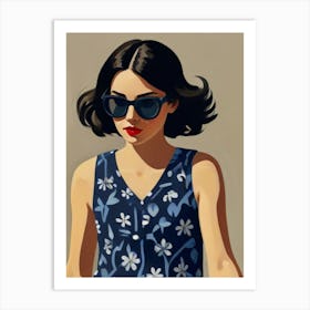 Woman In Sunglasses 3 Art Print