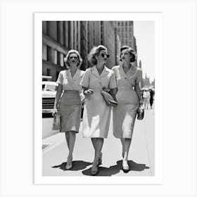 Glamorous New York Ladies Black and White Art Print