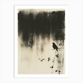 Crow On A Wire Art Print