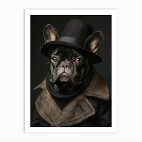 French Bulldog In Hat Art Print