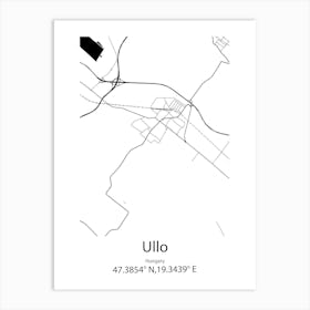 Ullo,Hungary Minimalist Map Art Print