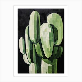Modern Abstract Cactus Painting Devils Tongue Cactus 4 Art Print